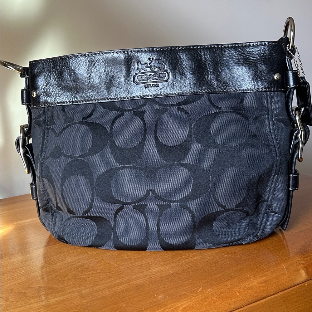 Coach Black Monogram Shoulder Bag